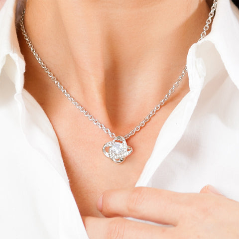 Love Knot Necklace in Yellow & White Gold: Timeless Elegance